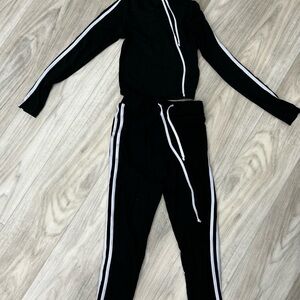 Black Tracksuit with White Stripes